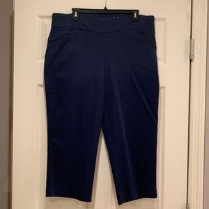 Gently Used Croft & Barrow Capri. Mid Rise. straight through hip & thigh. Large